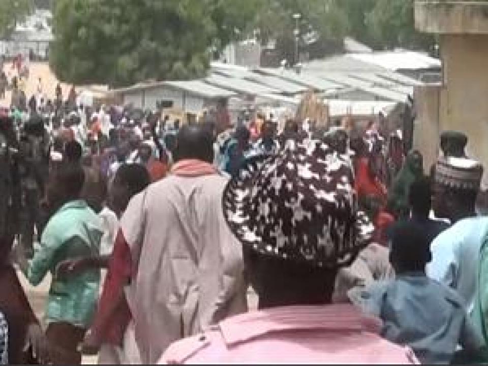 As many as 65,000 people have fled violence in the northeastern Nigerian town of Damasak