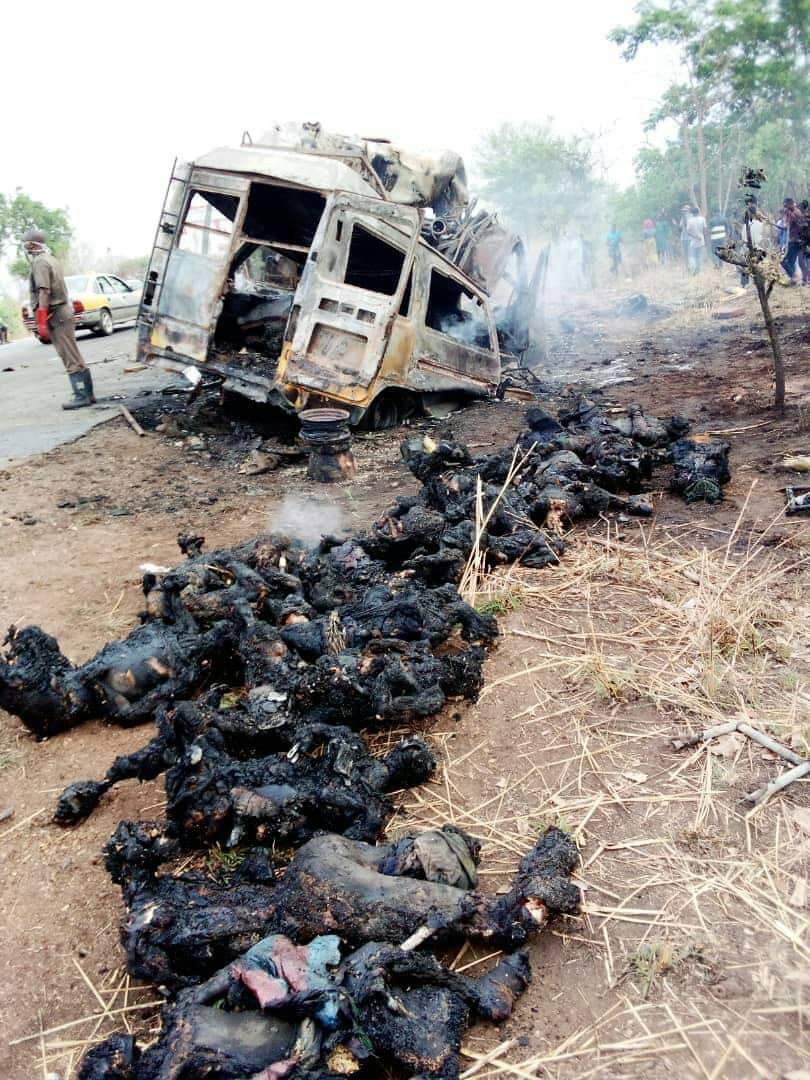Dead bodies of passengers in accident