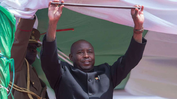 Burundi President Evariste Ndayishimiye during his swearing-in ceremony in Gitega (File/AFP)