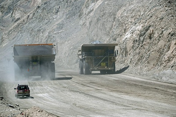 File photo of trucks in a mine