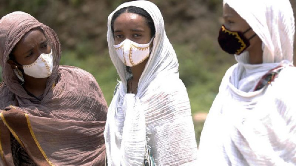 File photo of women in a nose mask