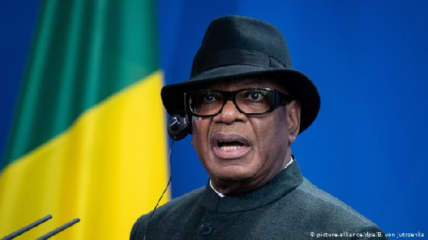 Mali President Ibrahim Boubacar Keita poses for a picture during a summit