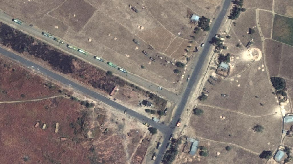 Military presence near Aksum Airport in Aksum, Ethiopia