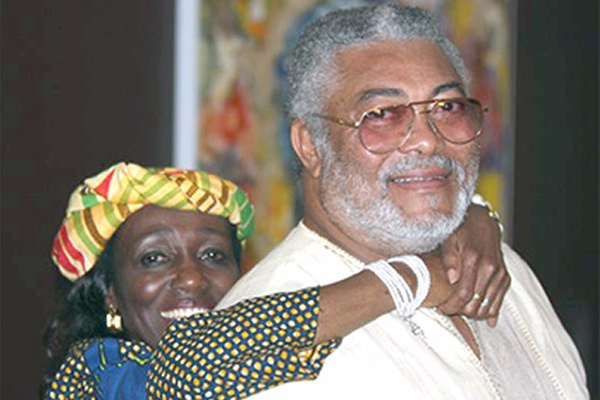 Nana Konadu Agyeman-Rawlings with her late husband JJ Rawlings