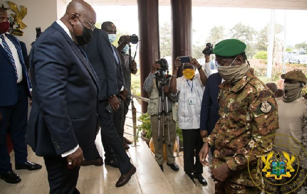 The military junta in Mali led by Colonel Assimi Goita and President Akufo-Addo at the ECOWAS sumit