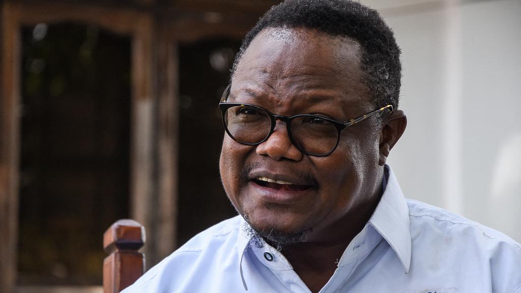Tundu Lissu, the presidential candidate of Tanzania's main opposition Chadema party, speaks to the media at his home in Dar es Salaam, Tanzania, on September 9, 2020.