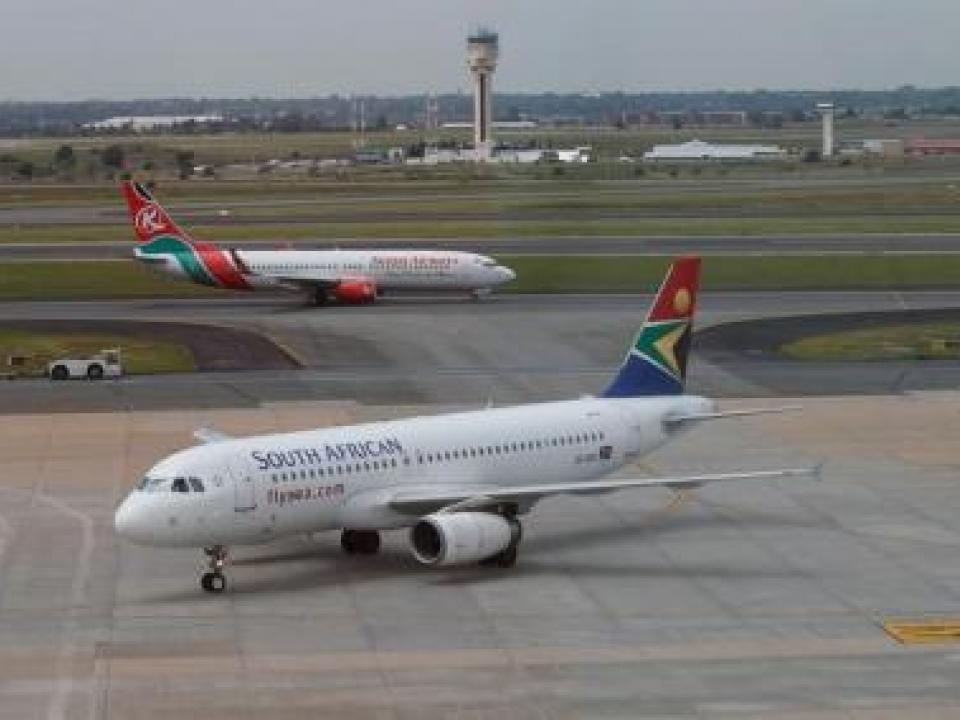 A South African Airways aircraft at the OR Tambo International Airport, (Reuters)