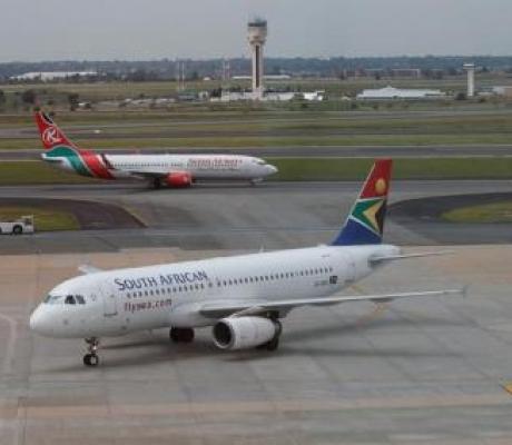 A South African Airways aircraft at the OR Tambo International Airport, (Reuters)