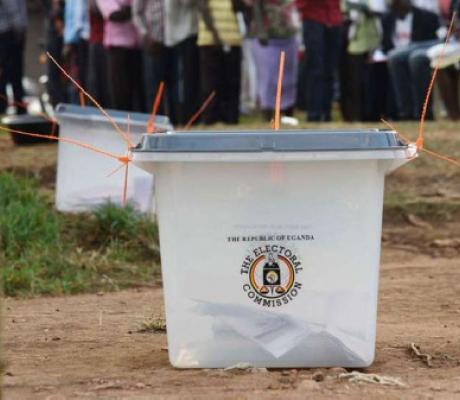 A ballot box during a past election at the Nasuti polling station in Mukono District, Uganda, (AFP)