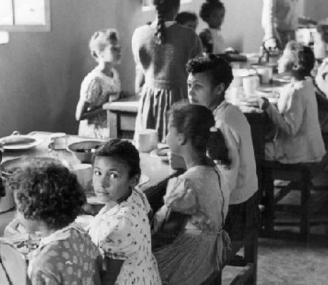 An archive photo showing children at Save, an institution where stolen mixed-race children were kept