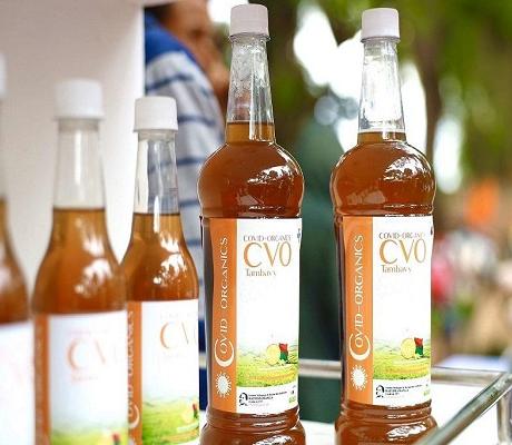 Bottles of the supposed coronavirus vaccine made in Madagascar