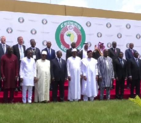 ECOWAS leaders after a meeting in Burkina Faso