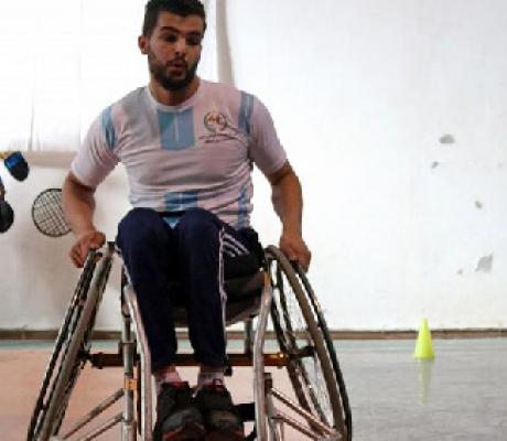 Libyan Mohsen Hassan bin Daou is a victim of a gunshot wound that has left him paralyzed