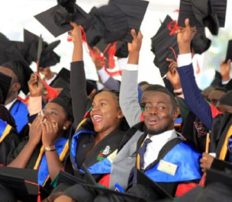 Makerere University graduates jubilating