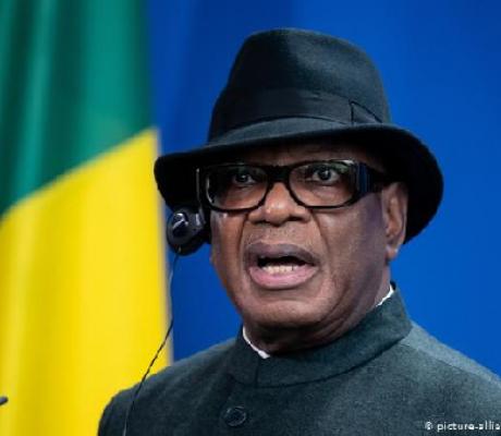 Mali President Ibrahim Boubacar Keita poses for a picture during a summit