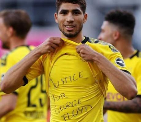 Morocco international Achraf Hakimi celebrated his goal for Dortmund by paying tribute to Floyd