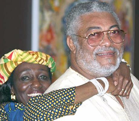 Nana Konadu Agyeman-Rawlings with her late husband JJ Rawlings