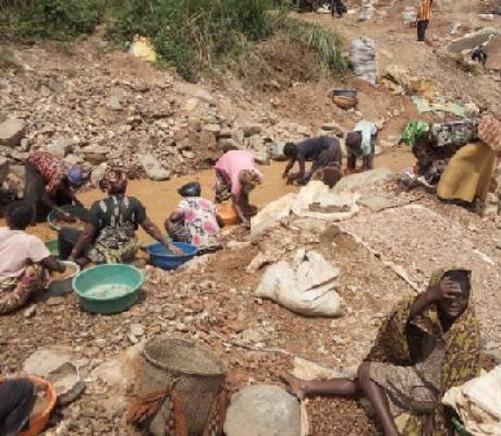 Women and children are among those known to work in DR Congo's informal mines (file photo)