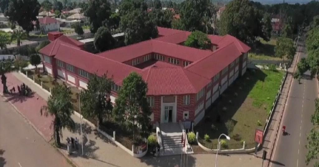 Aerial shot of the museum of Dundo in eastern Angola.