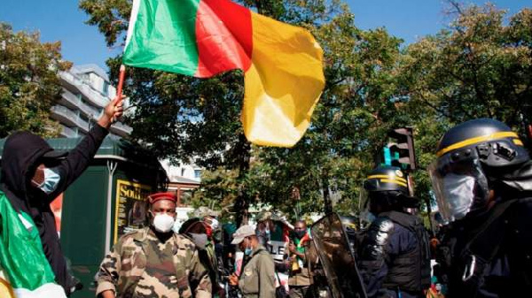 Anti-government protests were also held near Cameroon's embassy in Paris