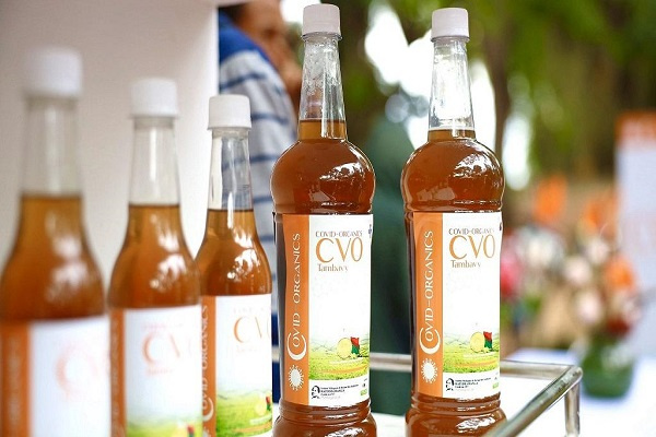 Bottles of the supposed coronavirus vaccine made in Madagascar