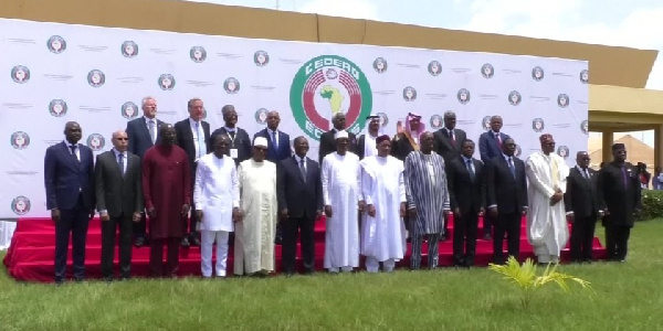 ECOWAS leaders after a meeting in Burkina Faso