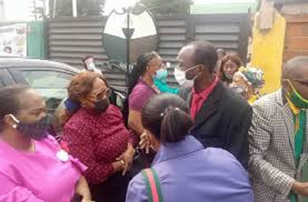 Some of the parents during the protest