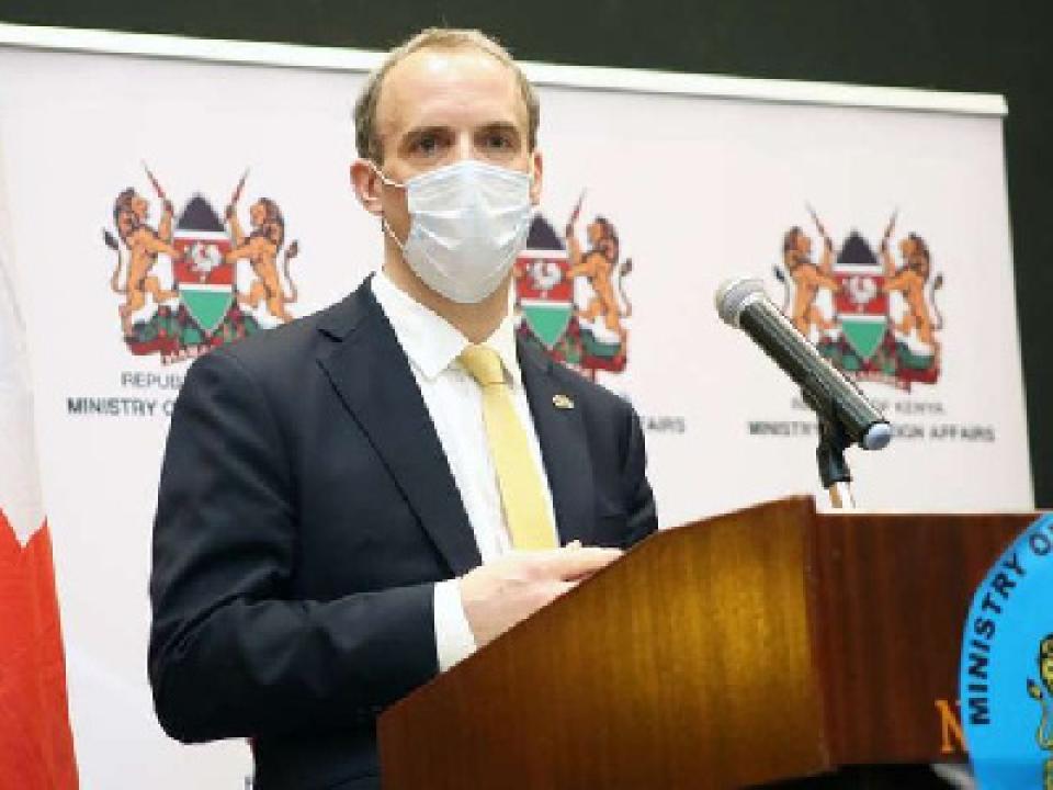 Britain's Foreign Secretary Dominic Raab, (Jeff Angote | Nation Media Group)