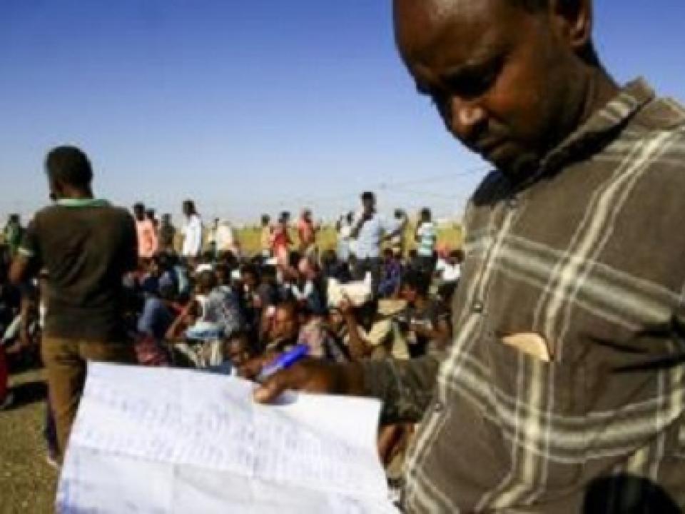 An official at one of the refugee reception centers in Sudan