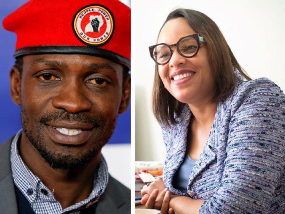 Bobi Wine and U.S ambassador to Uganda Natalie Brown