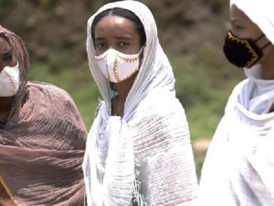 File photo of women in a nose mask