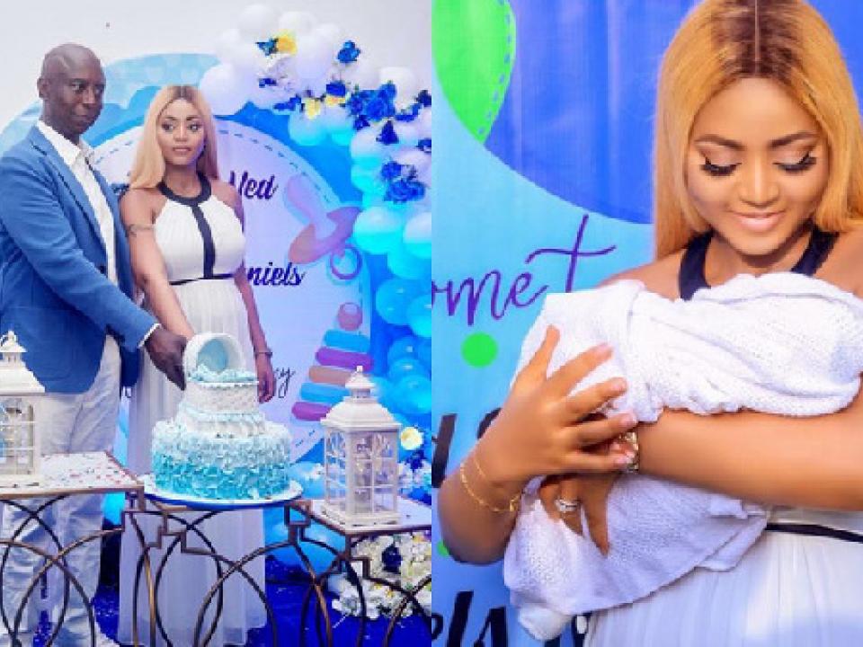 Regina Daniels and billionaire husband, Ned Nwoko, hold naming ceremony for their son