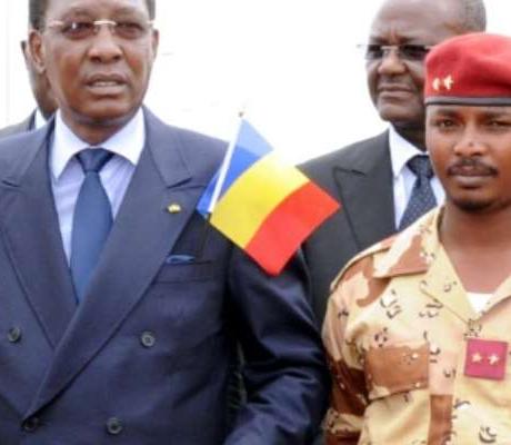 Chad's President Idriss Deby Itno pictured alongside his son Mahamat Idriss Deby in 2013