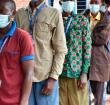 Community Health Workers lining up to receive Covid-19 vaccine at Kirehe Health Center